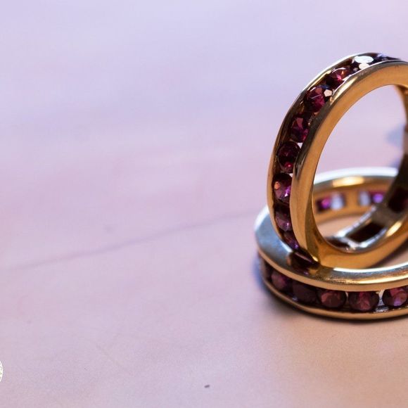 925 silver, gold plated and garnet ring - Picture 7 of 7